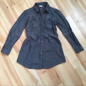 Odille by Anthropologie Chambray Tunic Top